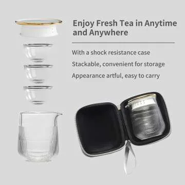 WONDER NEST Glass Tea Set for Travel & Gifting