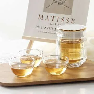 WONDER NEST Glass Tea Set for Travel & Gifting