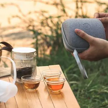 WONDER NEST Glass Tea Set for Travel & Gifting
