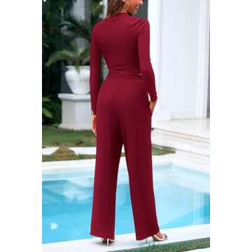 PRETTYGARDEN Women's 2 Piece Loungewear Long Sleeve Crop Top Wide Leg Palazzo Pants Set Tracksuits C...