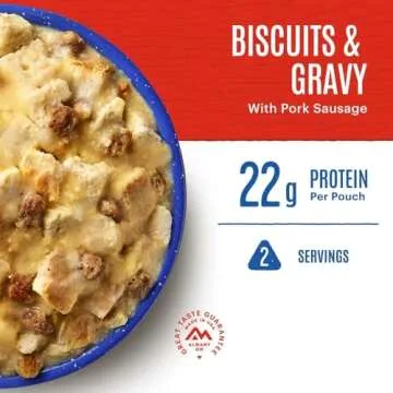 Mountain House Biscuits & Gravy | Freeze Dried Backpacking & Camping Food |6-Pack