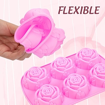 MOTZU Silicone Rose Molds for Baking and Cocktails