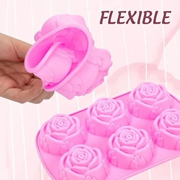 MOTZU Silicone Rose Molds for Baking and Cocktails