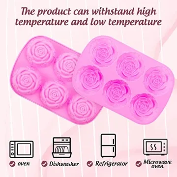 MOTZU Silicone Rose Molds for Baking and Cocktails