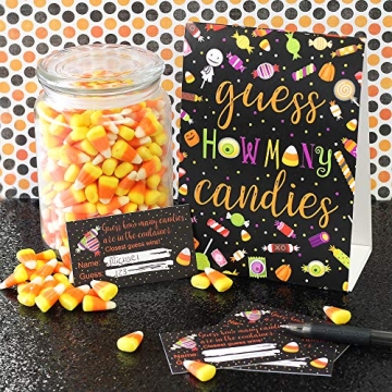 DISTINCTIVS How Many Candy Halloween Party Game with Cards