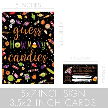 DISTINCTIVS How Many Candy Halloween Party Game with Cards
