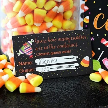 DISTINCTIVS How Many Candy Halloween Party Game with Cards