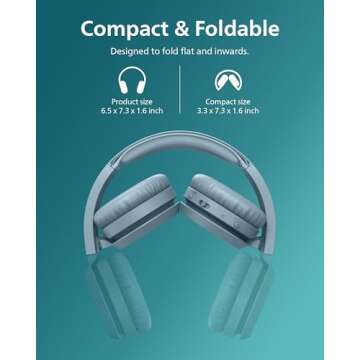 PHILIPS H4205 Wireless Headphone,On-Ear Bluetooth Headphone with BASS Boost,Quality Sound,32mm Drivers,29-Hour Battery Life,Fast Charging,Lightweight,Adjustable Cushioned Headband,Soft Ear Cups,Blue