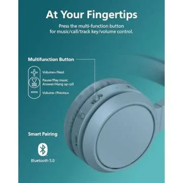 PHILIPS H4205 Wireless Headphone,On-Ear Bluetooth Headphone with BASS Boost,Quality Sound,32mm Drivers,29-Hour Battery Life,Fast Charging,Lightweight,Adjustable Cushioned Headband,Soft Ear Cups,Blue
