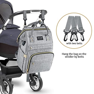 Mokaloo Large Diaper Bag Backpack, Stylish Baby Bag