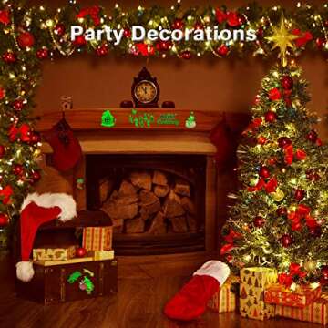 Partywind 10 Sheets Luminous Christmas Temporary Tattoos for Kids Stocking Stuffers, Christmas Party Decorations Supplies Favors for Birthday, Xmas Holiday Stickers Games Toys for Boys Girls