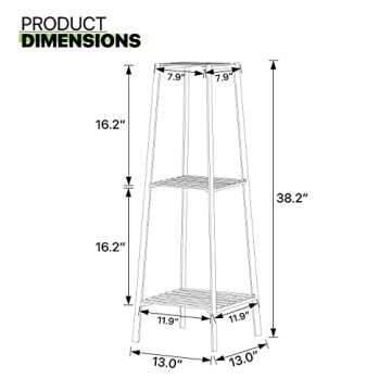 Magshion Bamboo Tall Plant Stand Indoor Outdoor 3-Tier Pot Holder Small Space Flower Shelf Rack Corner Plant Shelf Flower Stands for Living Room Balcony, 39 Inch