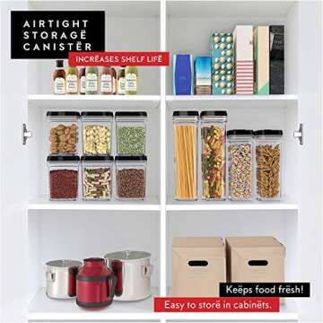 DWËLLZA KITCHEN Airtight Pasta & Noodle Storage Containers - 2 Pc Set for Pantry Organization