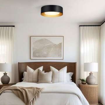 Vikaey Modern Mid Century Flush Mount Ceiling Light, Minimalist 2-Light Round Ceiling Light Fixture,...