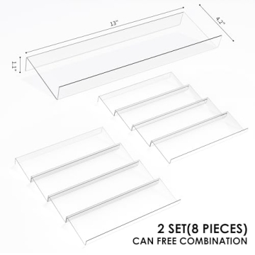 Jadehom Expandable Clear Acrylic Spice Drawer Organizer