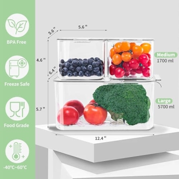 elabo Food Storage Containers - Fresh Produce Keeper Set
