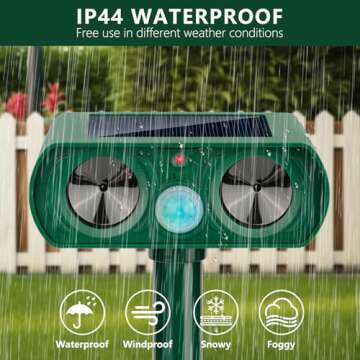 Eco-Friendly Solar Ultrasonic Animal Repellent for Yard