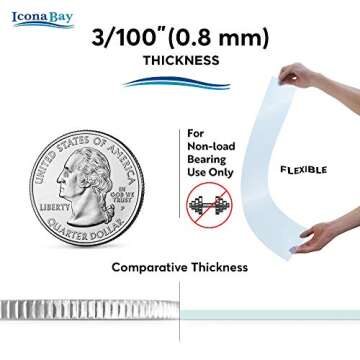 Icona Bay PET Plexiglass, Thin & Flexible Plastic Sheets (24x36 x 0.03 inch, Clear, 2 Pack), PET She...