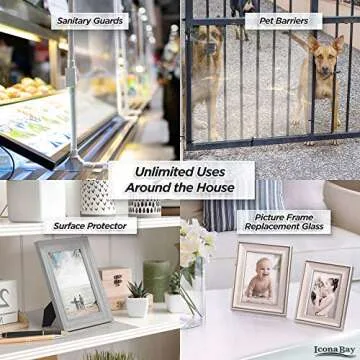 Icona Bay PET Plexiglass, Thin & Flexible Plastic Sheets (24x36 x 0.03 inch, Clear, 2 Pack), PET Sheeting is Pliable Unlike Acrylic, Easy to Cut for DIY Art Projects & Protective Barriers