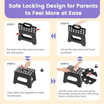 HBTower Premium 9 Inch Folding Step Stool for All Ages