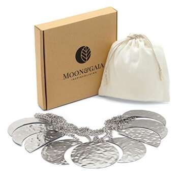 Moon and Gaia Moon Phase Wall Hanging, Silver - Unique, Lightweight Moon Phase Garland - Handmade, H...