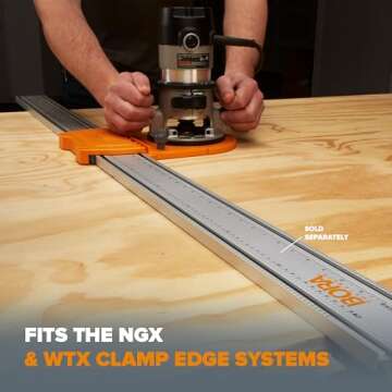 Bora Router Dado Jig, The Woodworking Router Guide That Allows for Precise, Straight Dados, Rabbets, and Mortises | 542005, Orange