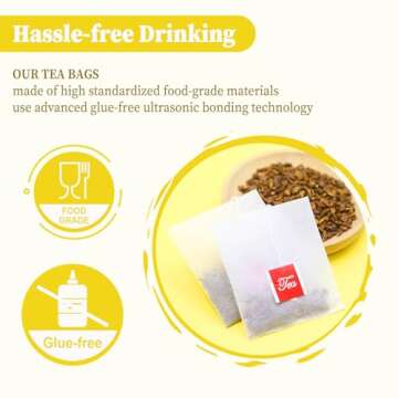 FullChea - Dandelion Root Tea Bags, 40 Teabags, 2.5g/bag - Premium Roasted Dandelion Root - Non-GMO - Caffeine-free - Detox Herbal Tea - Helps Improve Digestion & Immune System