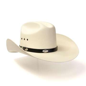 Western Express Natural Straw Cowboy Hat for Men and Women - Cattleman Style with Black Hat Band and...
