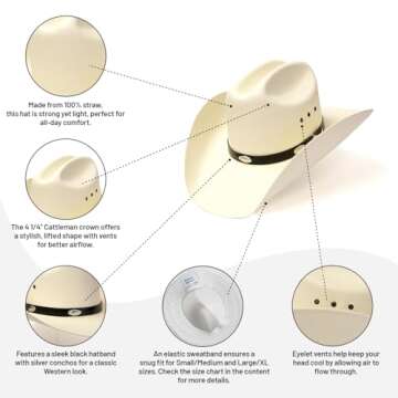 Western Express Straw Cowboy Hat for Men and Women