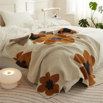 GunziStreet Floral Throw Blanket - Soft Cozy Warm Fuzzy Microfiber for All Seasons