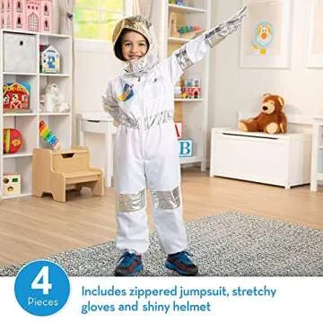Liberty Imports Children's Astronaut Space Costume Space Pretend Dress Up Role Play Set for Kids Cosplay Ages 4-7