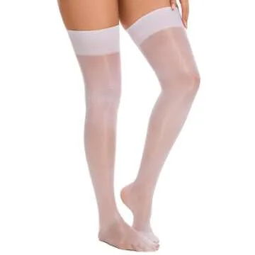 Lidogirl Thigh High Stocking Hosiery Sheer Pantyhose 022 White