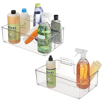mDesign Clear Portable Storage Bins - Perfect for Organization