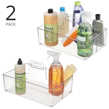 mDesign Clear Portable Storage Bins - Perfect for Organization