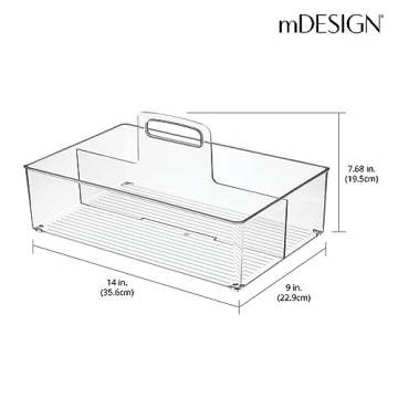 mDesign Clear Portable Storage Bins - Perfect for Organization