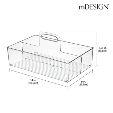 mDesign Clear Portable Storage Bins - Perfect for Organization