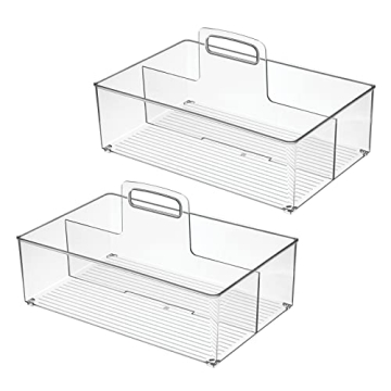 mDesign Clear Portable Storage Bins - Perfect for Organization