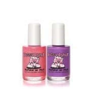 Piggy Paint 100% Non-toxic Girls Nail Polish - Safe, Chemical Free Low Odor for Kids, Rainbow Sprinkles 2 Polish Gift Set
