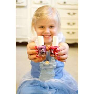 Piggy Paint 100% Non-toxic Girls Nail Polish - Safe, Chemical Free Low Odor for Kids, Rainbow Sprinkles 2 Polish Gift Set