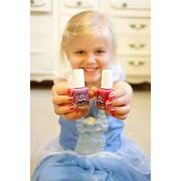 Piggy Paint 100% Non-toxic Girls Nail Polish - Safe, Chemical Free Low Odor for Kids, Rainbow Sprinkles 2 Polish Gift Set