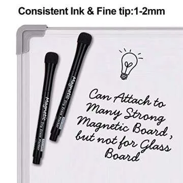 Magnetic Dry Erase Markers 12 Pack with Erasers