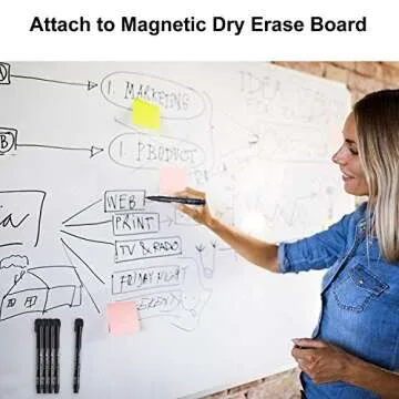 Magnetic Dry Erase Markers 12 Pack with Erasers