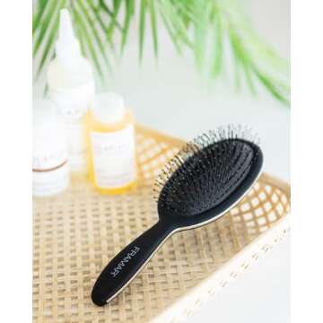 Framar Detangling Curly Hair Brush – No More Tangles Hairbrush – Elegant Detangler brush, Hair brushes for women, Mens Hair Brush, Hair Detangle Brush, Hair Accessories For Women (Black)
