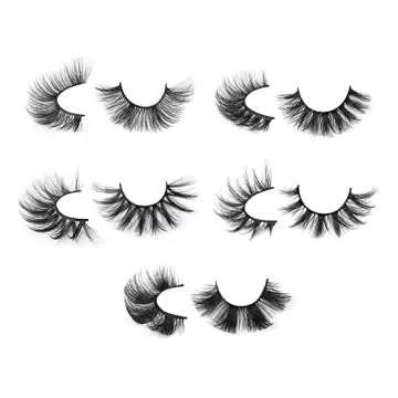 ALPHONSE Lashes Fluffy Volume False Eyelashes in Bulk Faux Mink Russian Strip Fake Eye Lashes 30 Pairs Pack