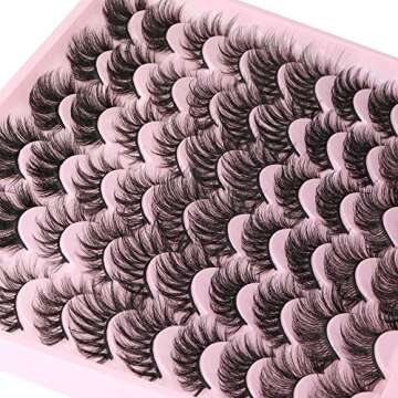 ALPHONSE Lashes Fluffy Volume False Eyelashes in Bulk Faux Mink Russian Strip Fake Eye Lashes 30 Pairs Pack
