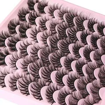 ALPHONSE Lashes Fluffy Volume False Eyelashes in Bulk Faux Mink Russian Strip Fake Eye Lashes 30 Pairs Pack