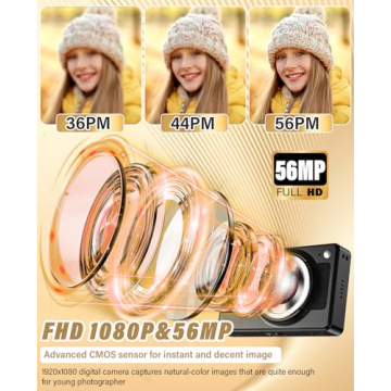 2025 New Digital Camera for Kids - 56MP FHD with 16x Zoom - Perfect Gift!