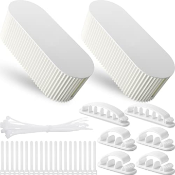 2 Pcs Cable Management Box Cord Hider Box Cord Organizer with 46 Pcs Cable Management Kit, Wire Box ...