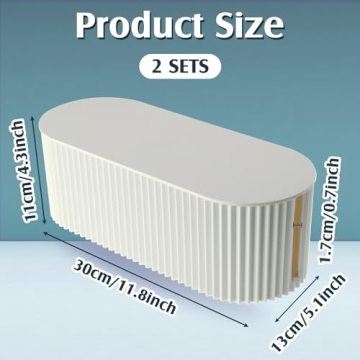 2 Pcs Cable Management Box Cord Hider Box Cord Organizer with 46 Pcs Cable Management Kit, Wire Box for Power Strips, Surge Protectors, Desk, TV Computer Wires, Home Office (White)