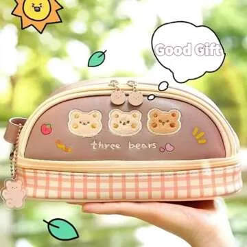 Adorable Double Layer Pencil Case Organizer for Students